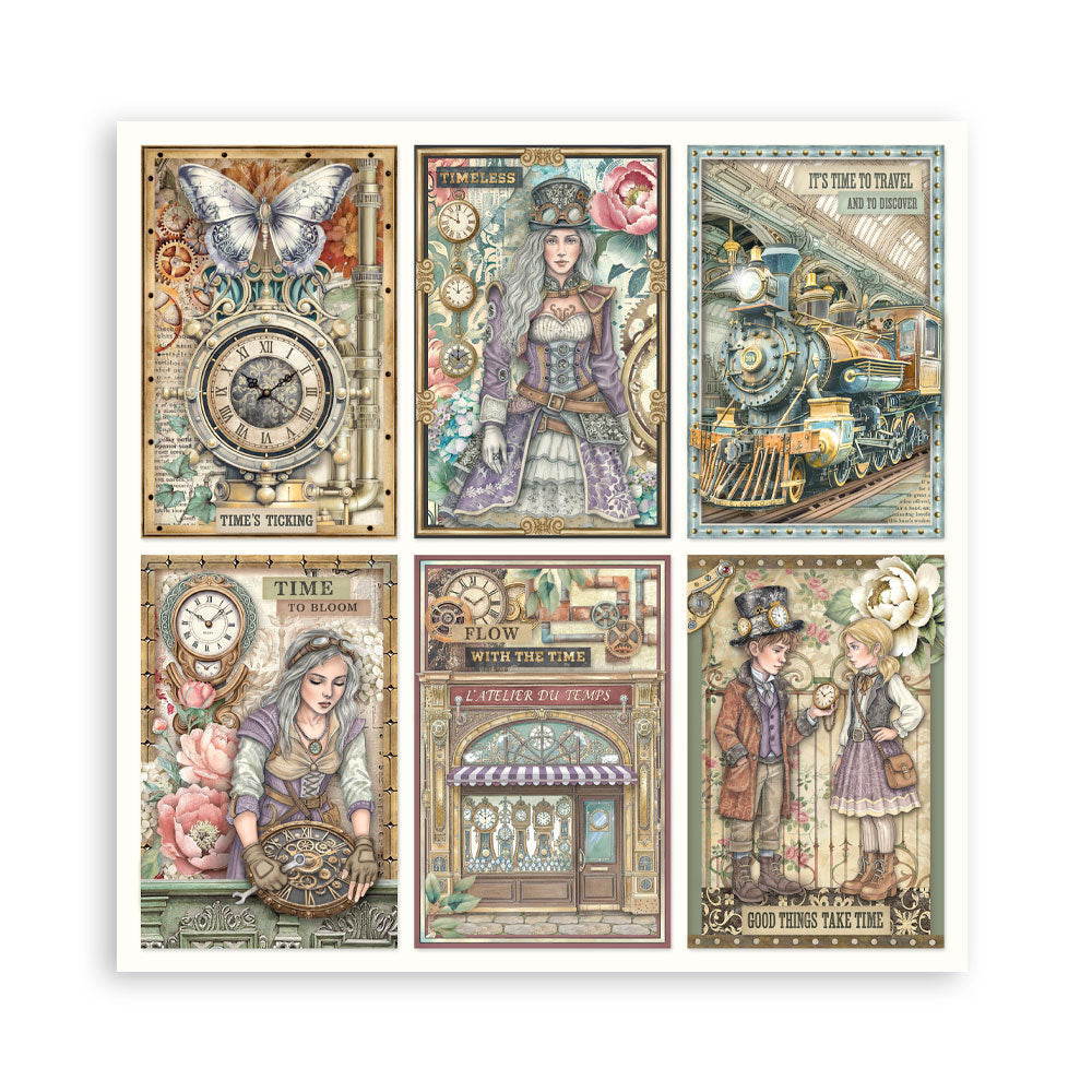 Stamperia GARDENS OF TIME 8X8 SINGLE Faced Paper 22 SHEETS #SBBSXB24