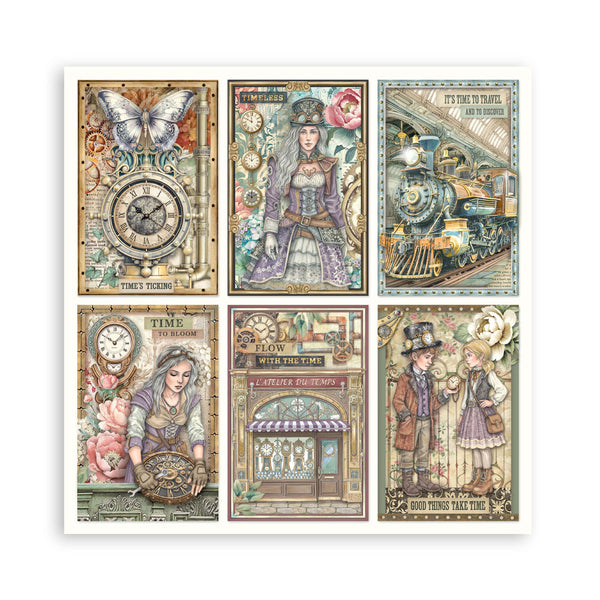 Stamperia GARDENS OF TIME 8X8 SINGLE Faced Paper 22 SHEETS #SBBSXB24