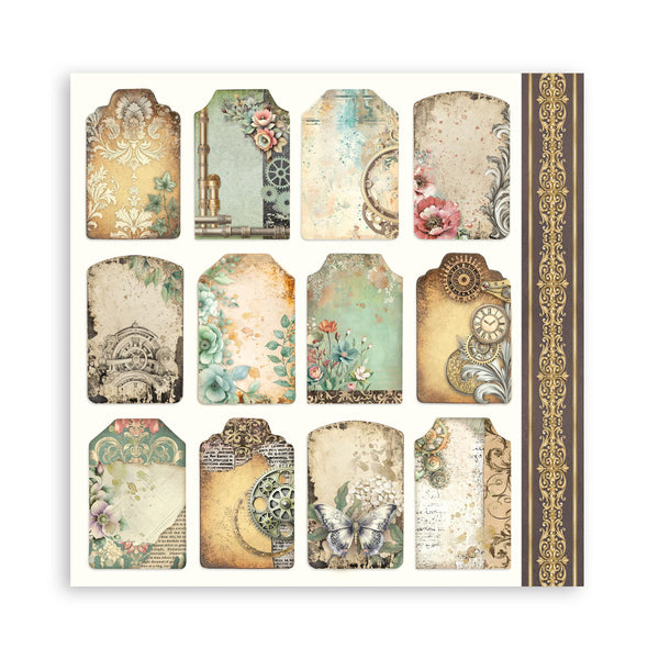 Stamperia GARDENS OF TIME 8X8 SINGLE Faced Paper 22 SHEETS #SBBSXB24
