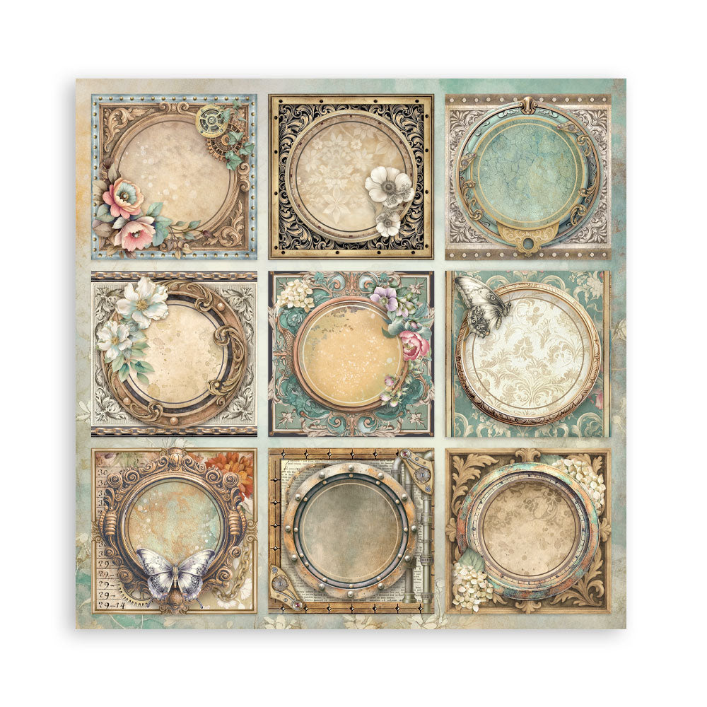 Stamperia GARDENS OF TIME 8X8 SINGLE Faced Paper 22 SHEETS #SBBSXB24