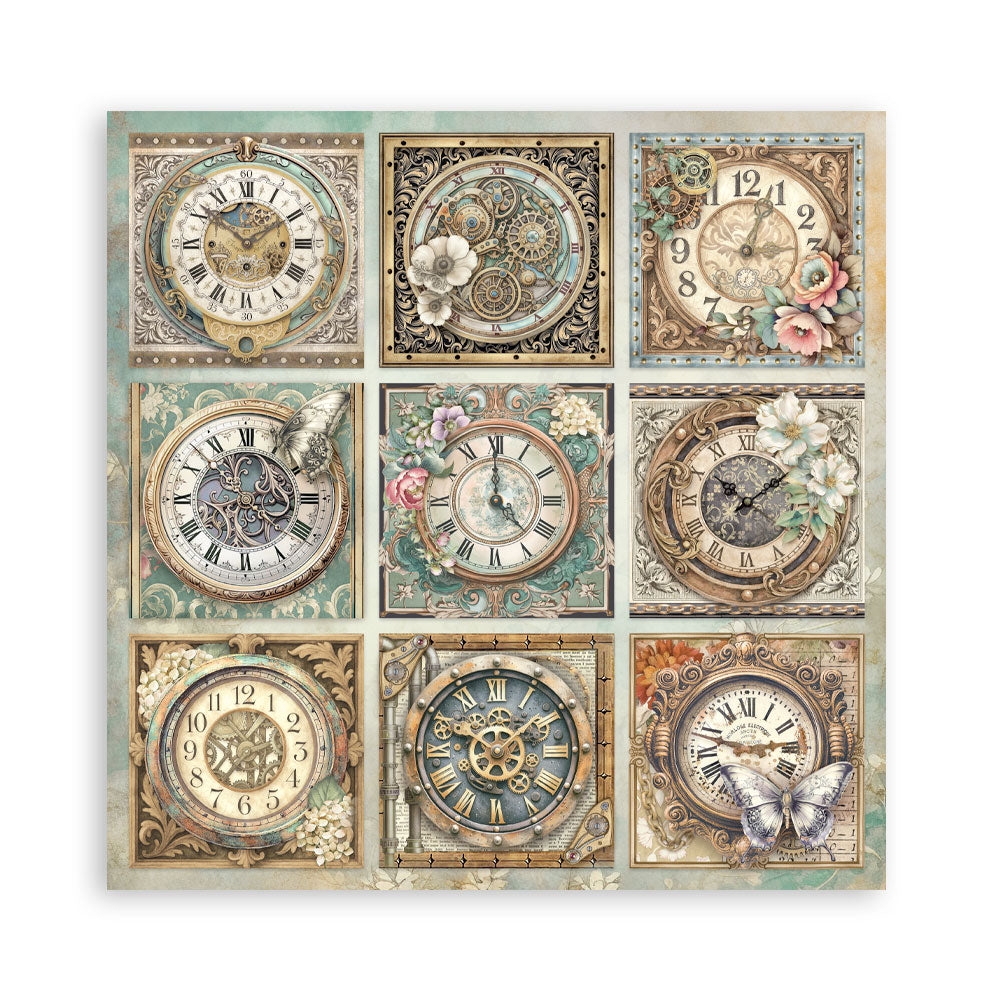 Stamperia GARDENS OF TIME 8X8 SINGLE Faced Paper 22 SHEETS #SBBSXB24