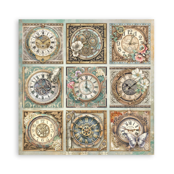Stamperia GARDENS OF TIME 8X8 SINGLE Faced Paper 22 SHEETS #SBBSXB24