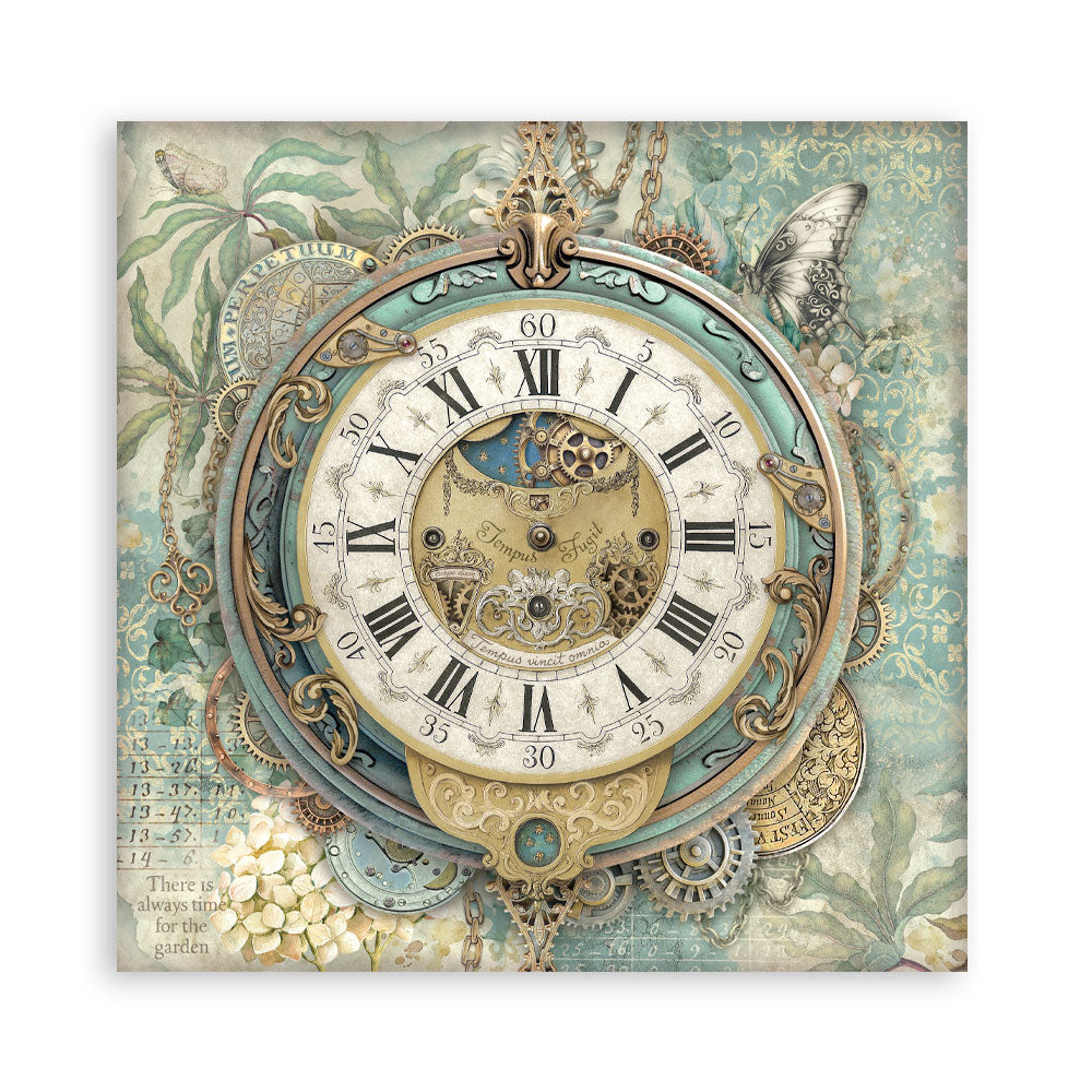 Stamperia GARDENS OF TIME 8X8 SINGLE Faced Paper 22 SHEETS #SBBSXB24