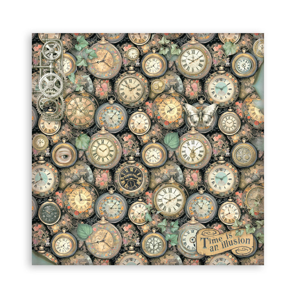 Stamperia GARDENS OF TIME 8X8 SINGLE Faced Paper 22 SHEETS #SBBSXB24