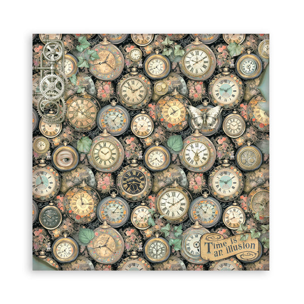 Stamperia GARDENS OF TIME 8X8 SINGLE Faced Paper 22 SHEETS #SBBSXB24