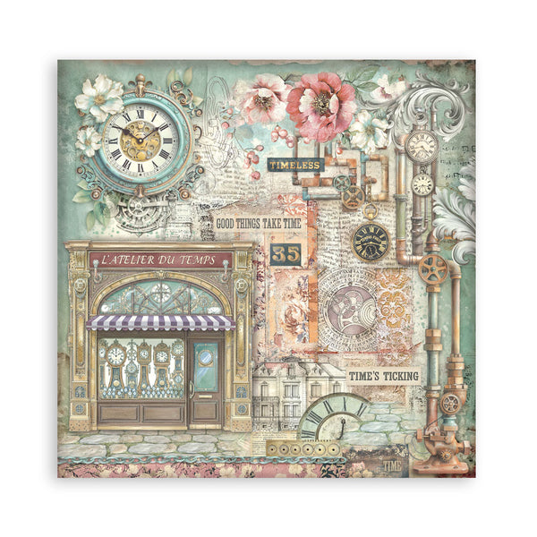 Stamperia GARDENS OF TIME 8X8 SINGLE Faced Paper 22 SHEETS #SBBSXB24