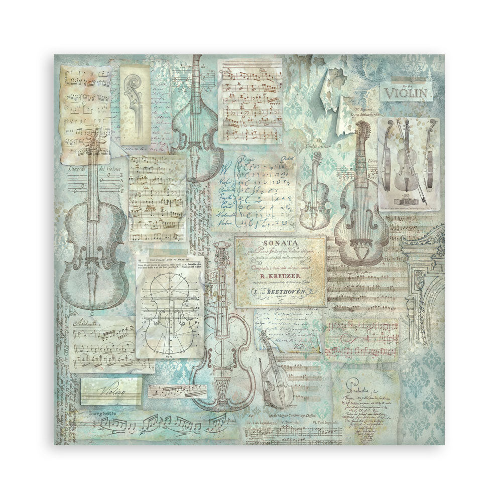 Stamperia SYMPHONY 8X8 SINGLE Faced Paper 22 SHEETS #SBBSXB26