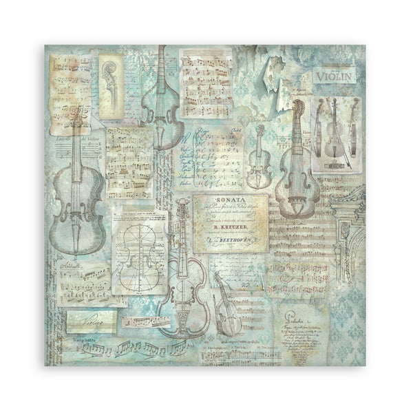Stamperia SYMPHONY 8X8 SINGLE Faced Paper 22 SHEETS #SBBSXB26