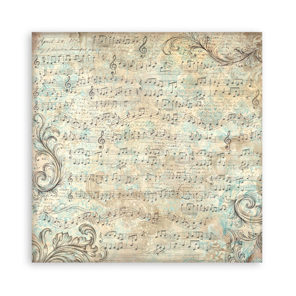 Stamperia SYMPHONY 8X8 SINGLE Faced Paper 22 SHEETS #SBBSXB26
