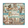 Stamperia Symphony Scrapbooking paper pad packaging with musical-themed images on a white background