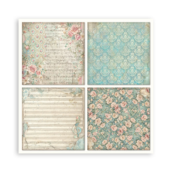 Stamperia SYMPHONY 8X8 SINGLE Faced Paper 22 SHEETS #SBBSXB26
