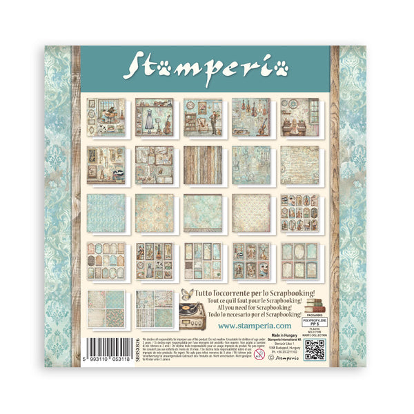 Stamperia SYMPHONY 8X8 SINGLE Faced Paper 22 SHEETS #SBBSXB26