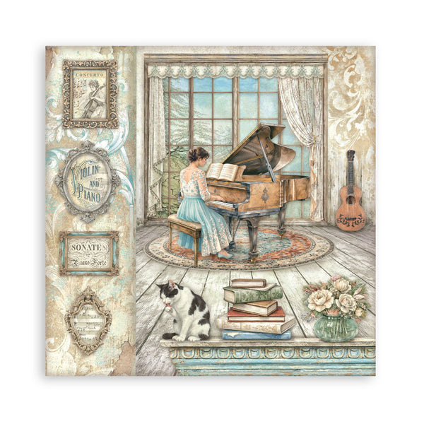 Stamperia SYMPHONY 8X8 SINGLE Faced Paper 22 SHEETS #SBBSXB26