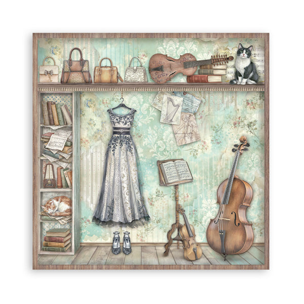 Stamperia SYMPHONY 8X8 SINGLE Faced Paper 22 SHEETS #SBBSXB26