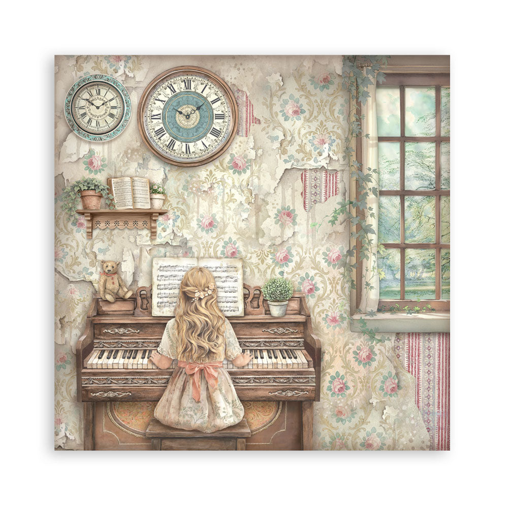 Stamperia SYMPHONY 8X8 SINGLE Faced Paper 22 SHEETS #SBBSXB26