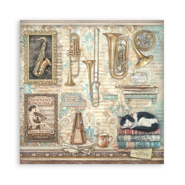 Stamperia SYMPHONY 8X8 SINGLE Faced Paper 22 SHEETS #SBBSXB26