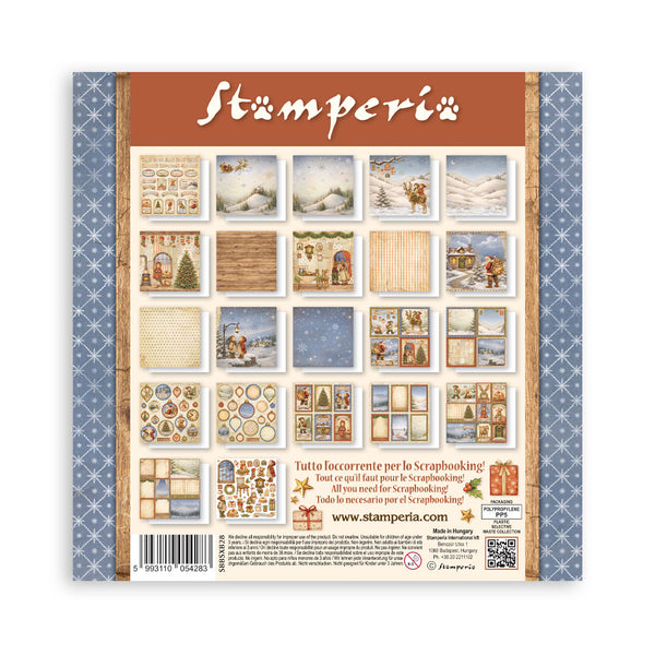 Stamperia SILENT NIGHT - Christmas 8X8 SINGLE Faced Paper 22 Sheets #SBBSXB28