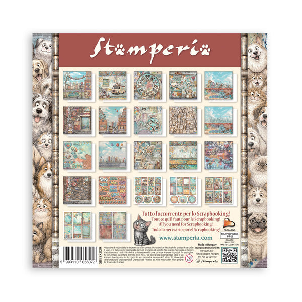 Stamperia FURRY FRIENDS 2 - 8X8 SINGLE Faced Paper 22 Sheets #SBBSXB29