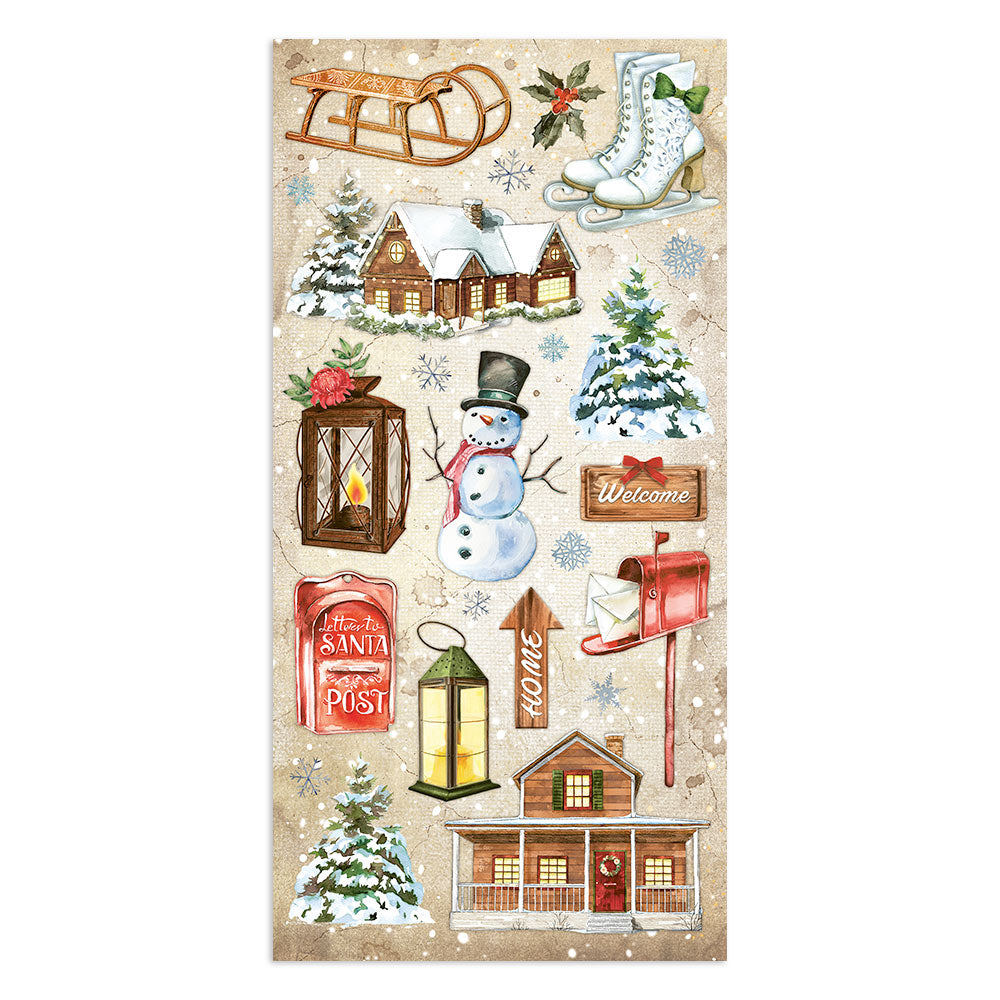 Stamperia ROMANTIC HOME for the HOLIDAYS Collectables 6x12 Scrapbook Paper 10 Sheets #SBBV20