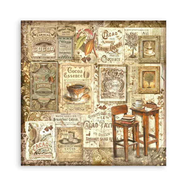 Stamperia COFFEE and CHOCOLATE 12x12 Single Sided Scrapbook Paper 22 pcs #SBBXLB13