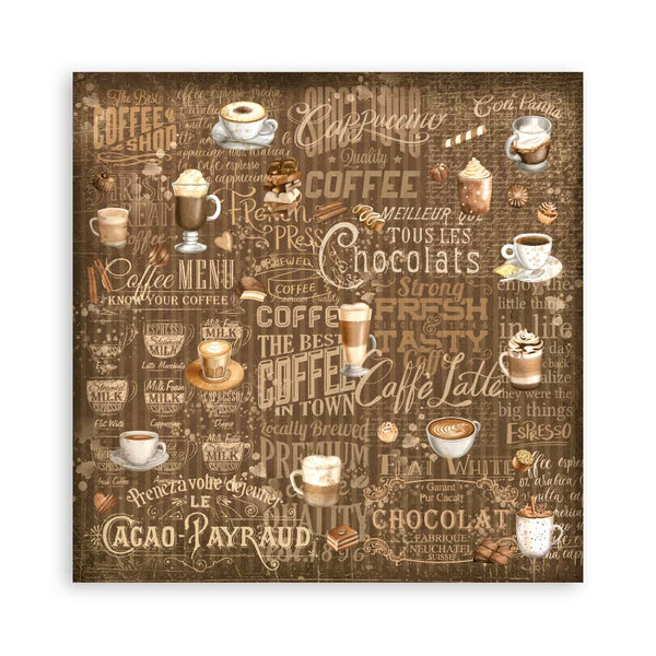 Stamperia COFFEE and CHOCOLATE 12x12 Single Sided Scrapbook Paper 22 pcs #SBBXLB13