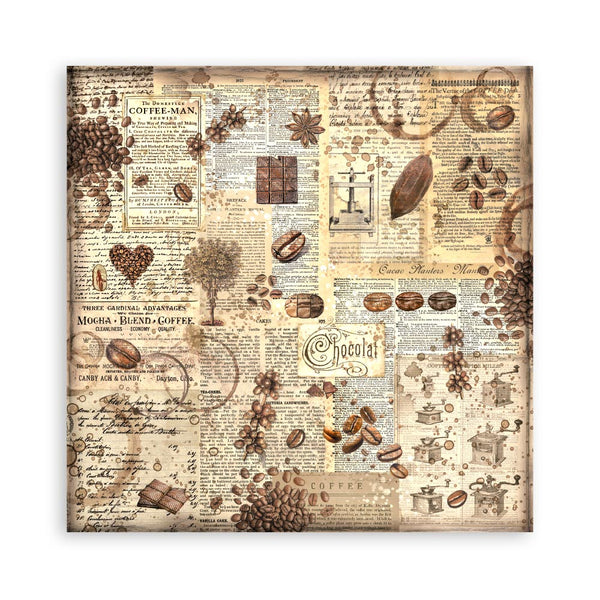 Stamperia COFFEE and CHOCOLATE 12x12 Single Sided Scrapbook Paper 22 pcs #SBBXLB13