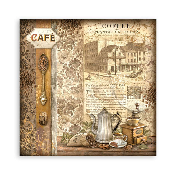 Stamperia COFFEE and CHOCOLATE 12x12 Single Sided Scrapbook Paper 22 pcs #SBBXLB13
