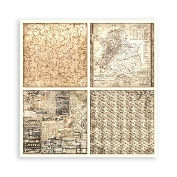Stamperia COFFEE and CHOCOLATE 12x12 Single Sided Scrapbook Paper 22 pcs #SBBXLB13