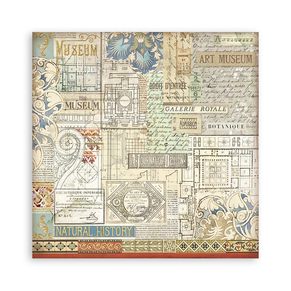 Stamperia ART OF TRAVELLING 12x12 Single Sided Scrapbook Paper 22 pcs #SBBXLB19