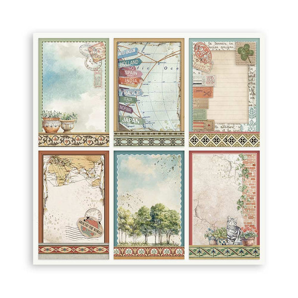 Stamperia ART OF TRAVELLING 12x12 Single Sided Scrapbook Paper 22 pcs #SBBXLB19