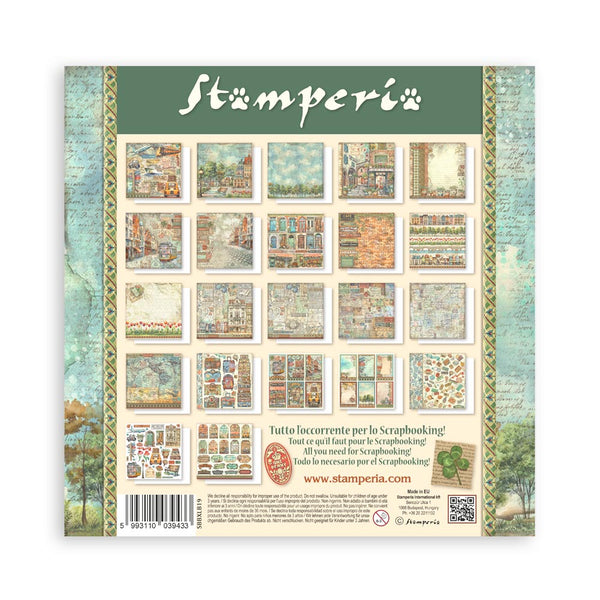 Stamperia ART OF TRAVELLING 12x12 Single Sided Scrapbook Paper 22 pcs #SBBXLB19