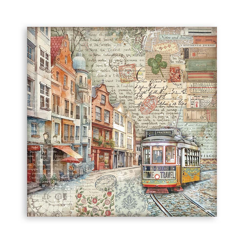 Stamperia ART OF TRAVELLING 12x12 Single Sided Scrapbook Paper 22 pcs #SBBXLB19