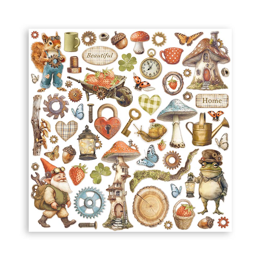 PRE-ORDER Stamperia HIDDEN GROVE 12x12 Single Sided Scrapbook Paper 22 pcs #SBBXLB22