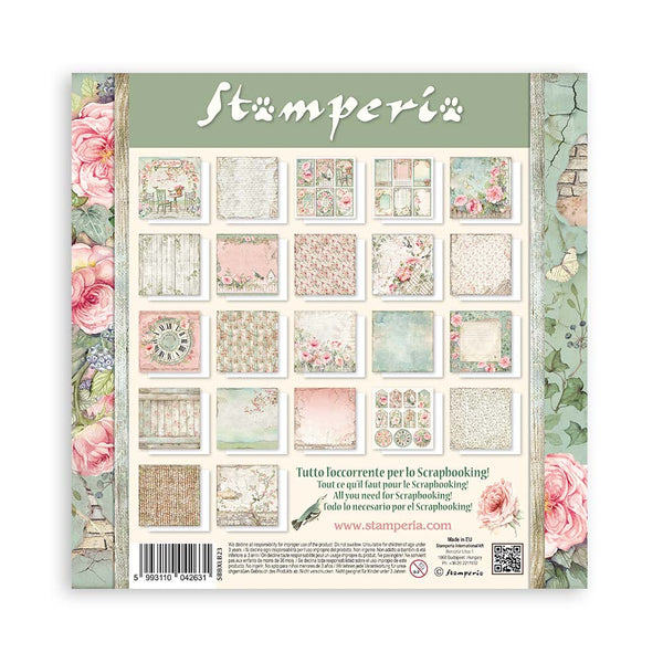 PRE-ORDER Stamperia HOUSE OF ROSES 12x12 Single Sided Scrapbook Paper 22 pcs #SBBXLB23