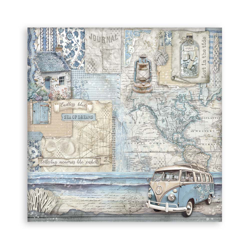 Stamperia SILENT SEA 12x12 Single Sided Scrapbook Paper 22 pcs #SBBXLB24