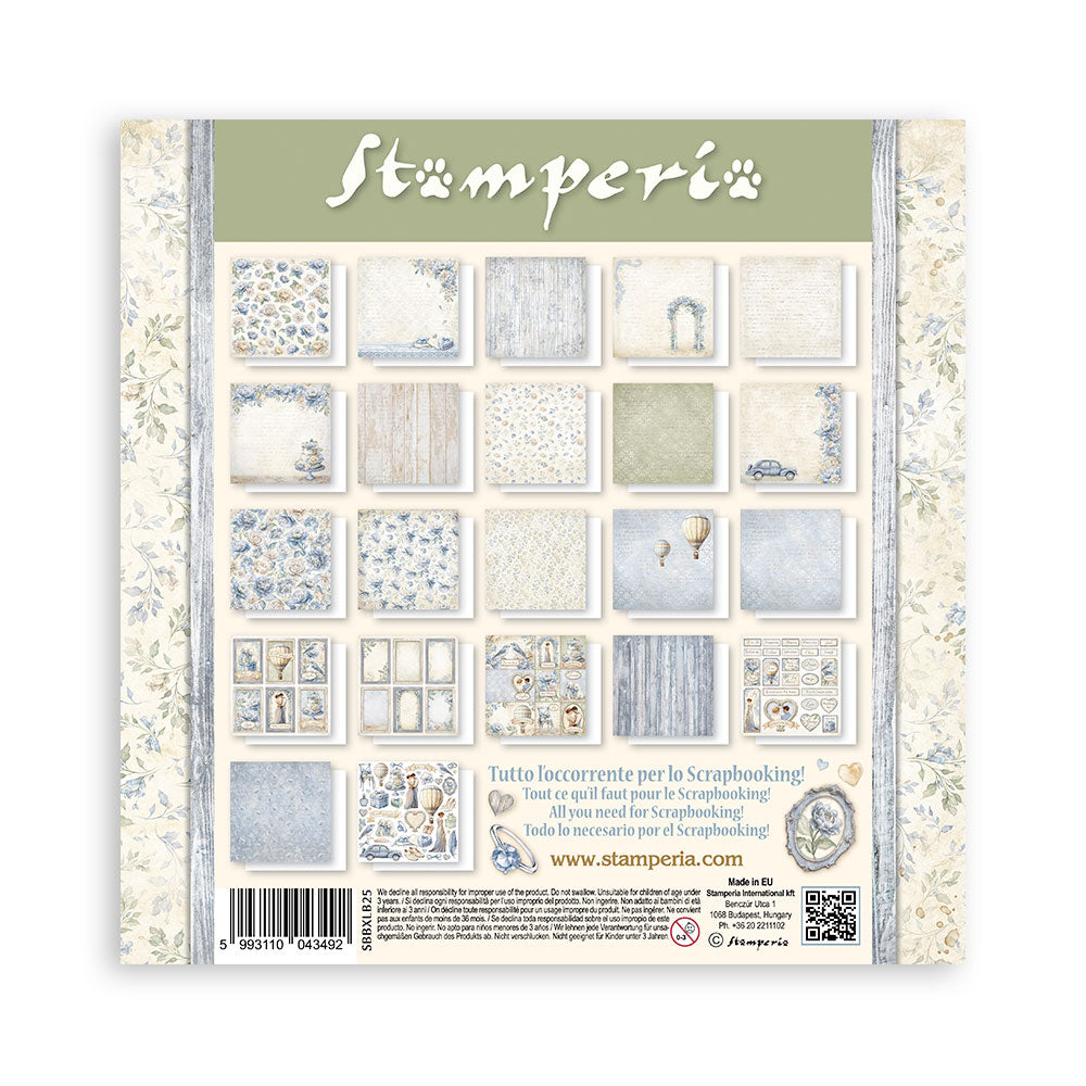 Stamperia TIMELESS 12x12 Single Sided Scrapbook Paper 22 pcs #SBBXLB25