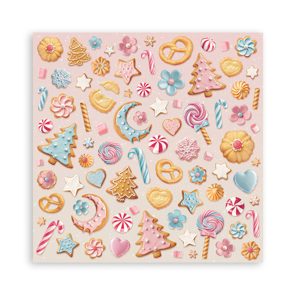 Stamperia CANDY CHRISTMAS 12x12 Single Sided Scrapbook Paper 22 pcs #SBBXLB27