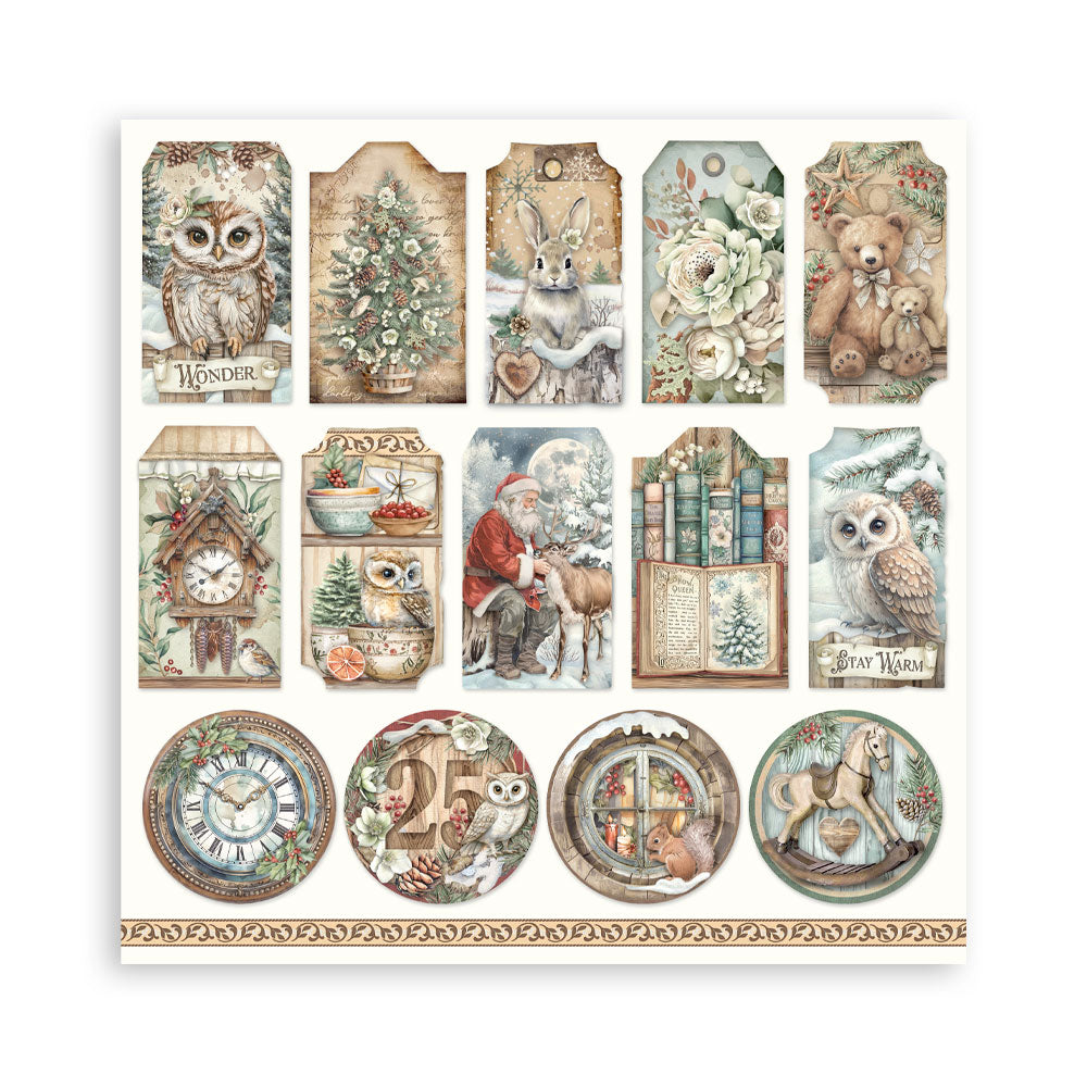 Stamperia THE OWL'S HOUSE CHRISTMAS 12x12 Single Sided Scrapbook Paper 22 pcs #SBBXLB28