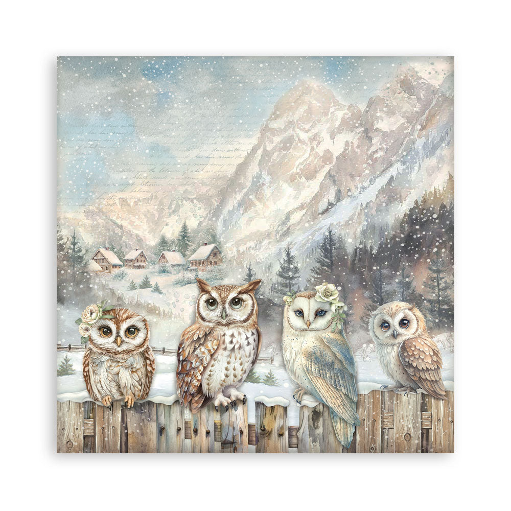 Stamperia THE OWL'S HOUSE CHRISTMAS 12x12 Single Sided Scrapbook Paper 22 pcs #SBBXLB28