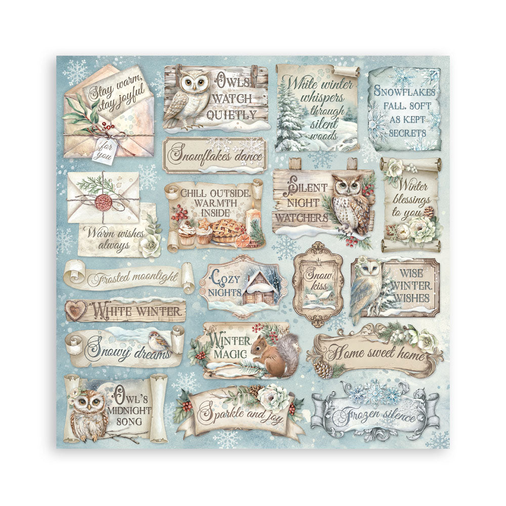 Stamperia THE OWL'S HOUSE CHRISTMAS 12x12 Single Sided Scrapbook Paper 22 pcs #SBBXLB28