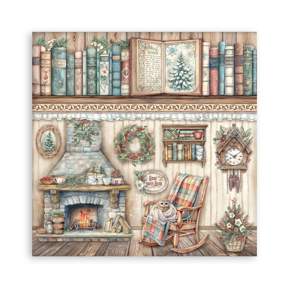 Stamperia THE OWL'S HOUSE CHRISTMAS 12x12 Single Sided Scrapbook Paper 22 pcs #SBBXLB28