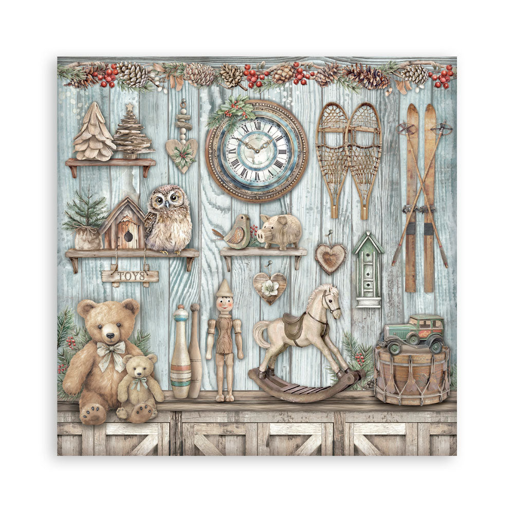 Stamperia THE OWL'S HOUSE CHRISTMAS 12x12 Single Sided Scrapbook Paper 22 pcs #SBBXLB28