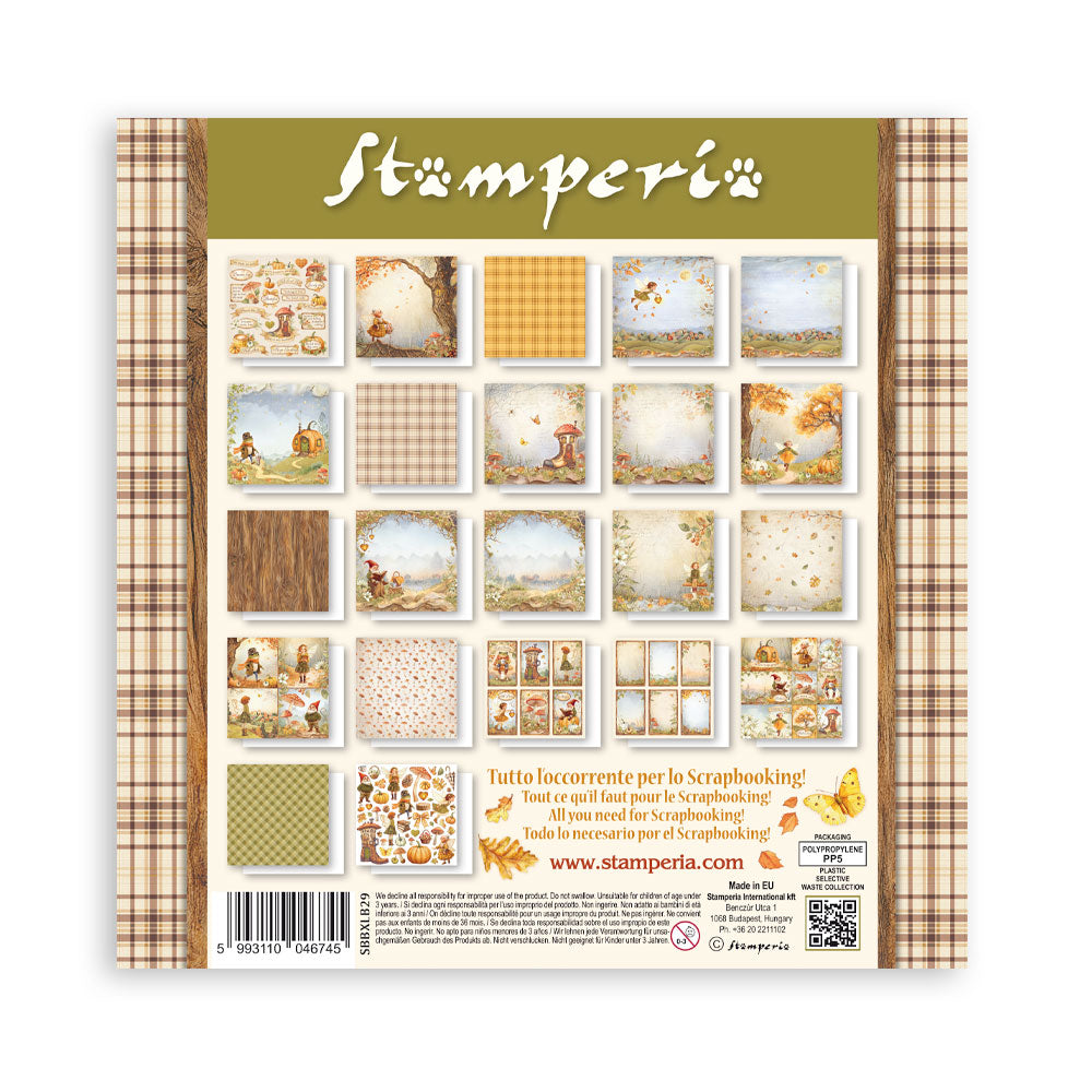 Stamperia WHISPERING WOODS 12x12 Single Sided Scrapbook Paper 22 pcs #SBBXLB29