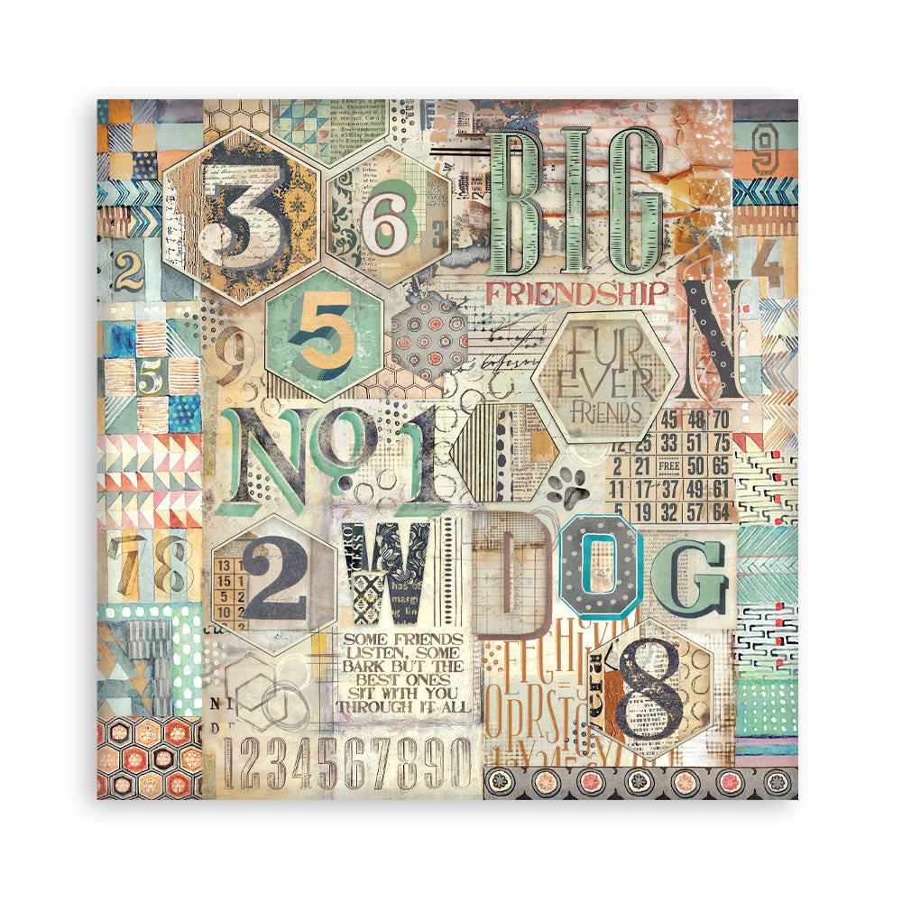 Stamperia FURRY FRIENDS 12x12 Single Sided Scrapbook Paper 22 pcs #SBBXLB30