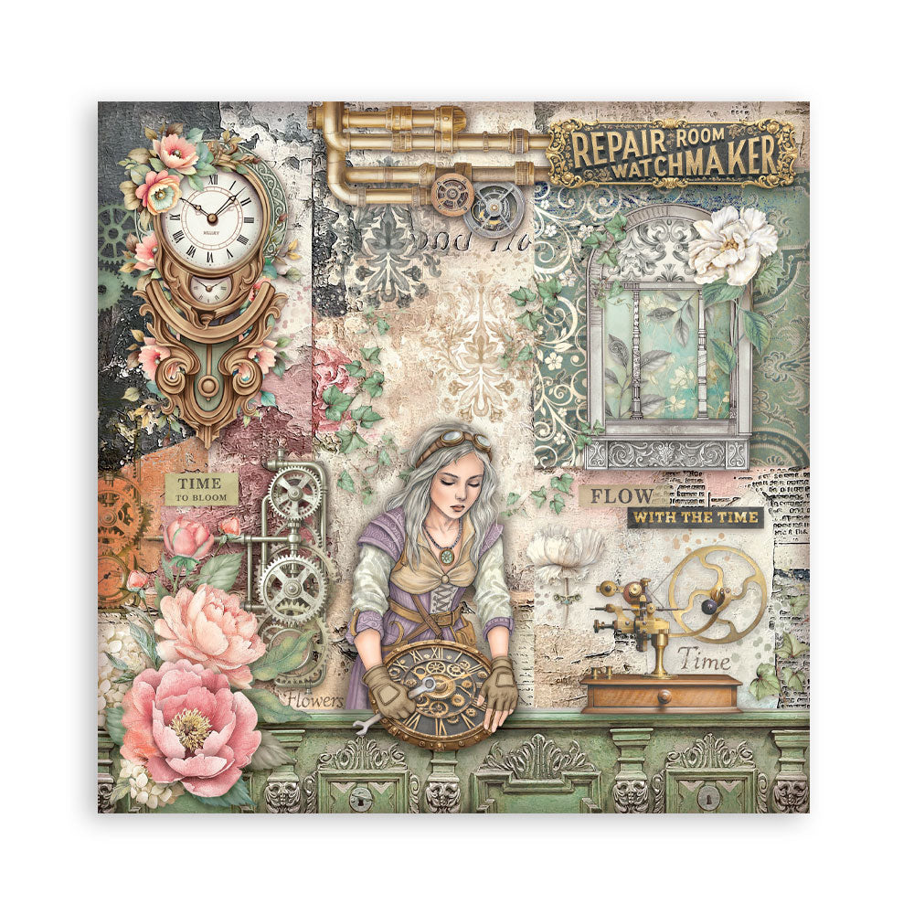 Stamperia GARDENS OF TIME 12x12 Single Sided Scrapbook Paper 22 pcs #SBBXLB36