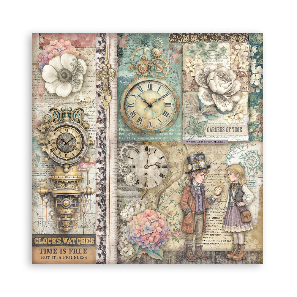 Stamperia GARDENS OF TIME 12x12 Single Sided Scrapbook Paper 22 pcs #SBBXLB36