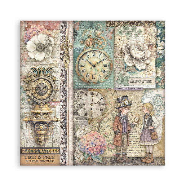 Stamperia GARDENS OF TIME 12x12 Single Sided Scrapbook Paper 22 pcs #SBBXLB36