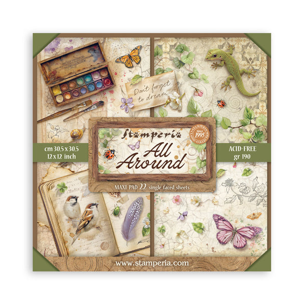 Stamperia ALL AROUND 12x12 Single Sided Scrapbook Paper 22 pcs #SBBXLB37