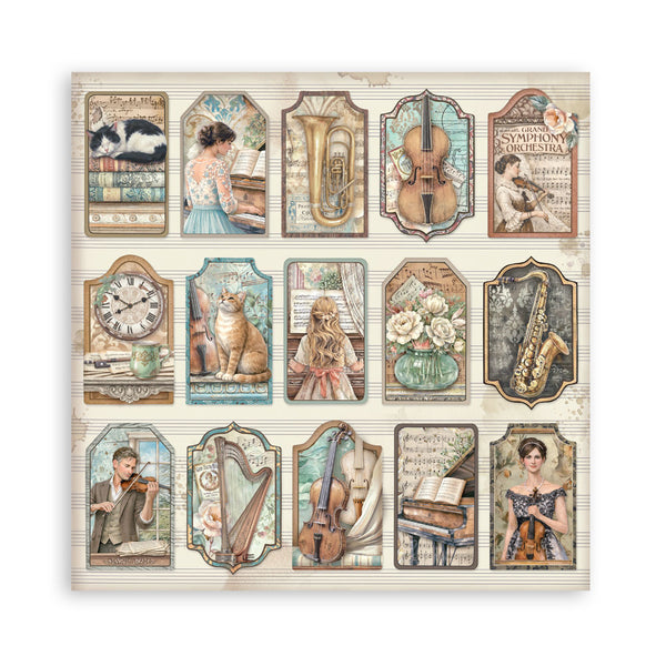 Stamperia SYMPHONY 12x12 Single Sided Scrapbook Paper 22 pcs #SBBXLB38