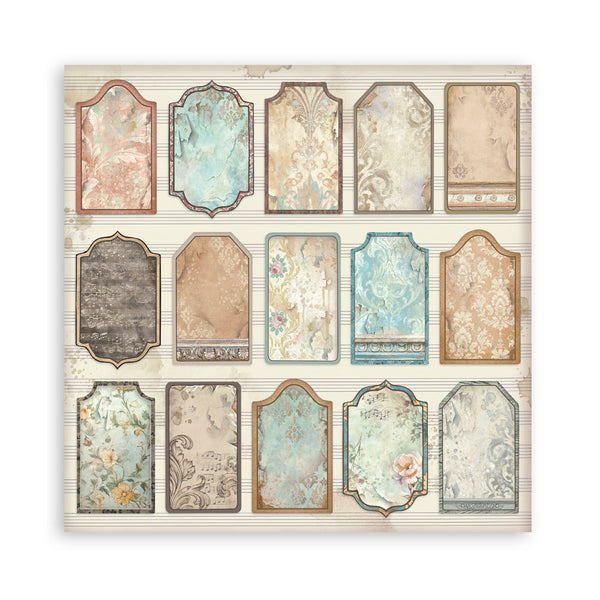 Stamperia SYMPHONY 12x12 Single Sided Scrapbook Paper 22 pcs #SBBXLB38